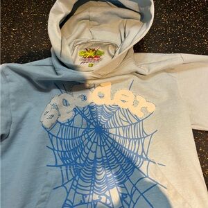 Light Blue Hoodie with Emblem Detail